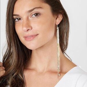 Buckle Gold Fringe Sparkle Western Earrings NWT